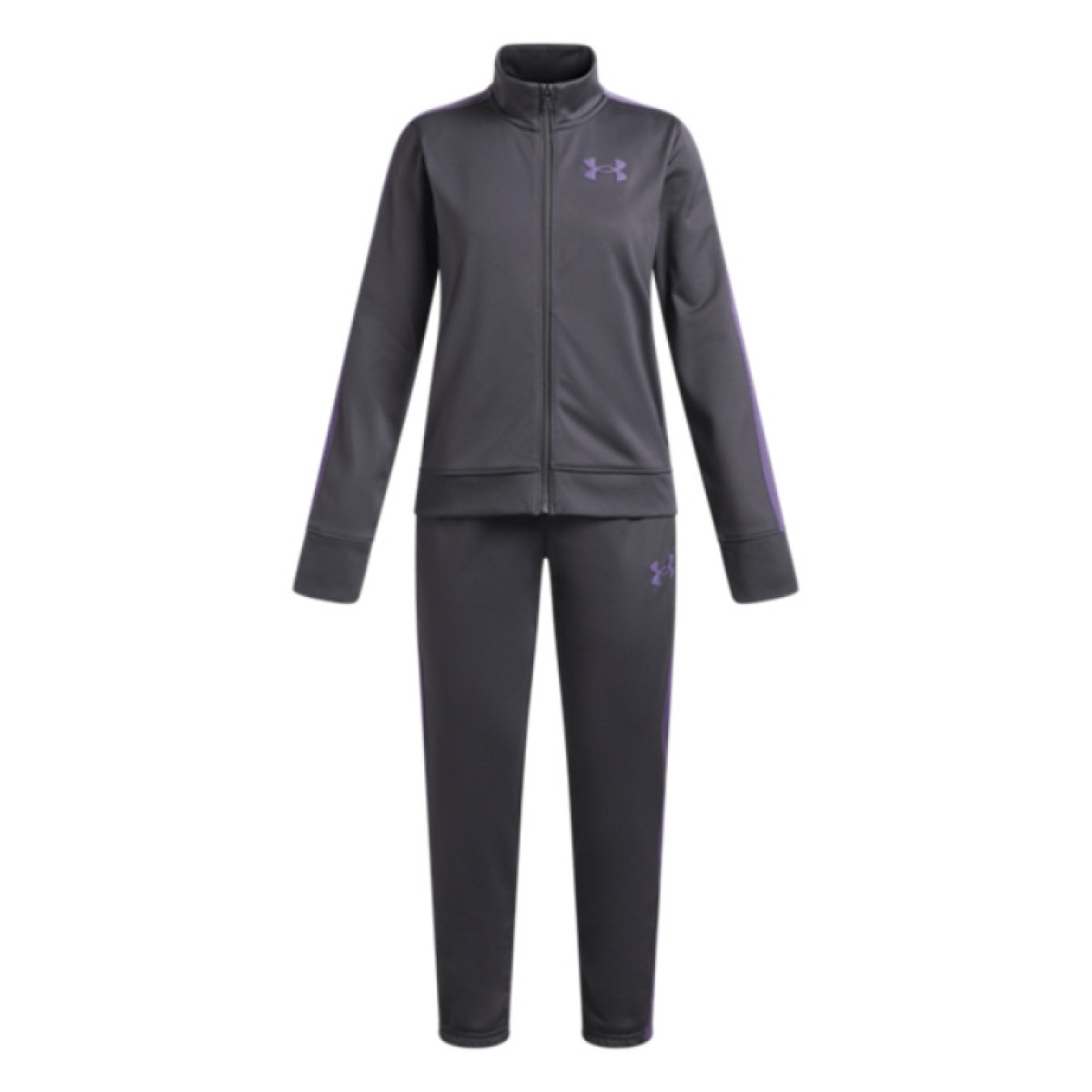 Dziewczęcy dres treningowy Under Armour EM Knit Track Suit - szary