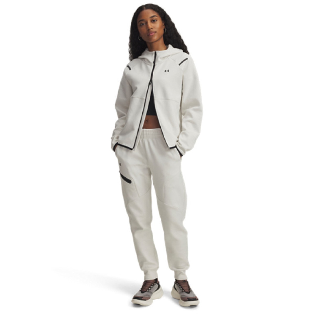 Damskie spodnie treningowe Under Armour Unstoppable Flc Jogger - szare