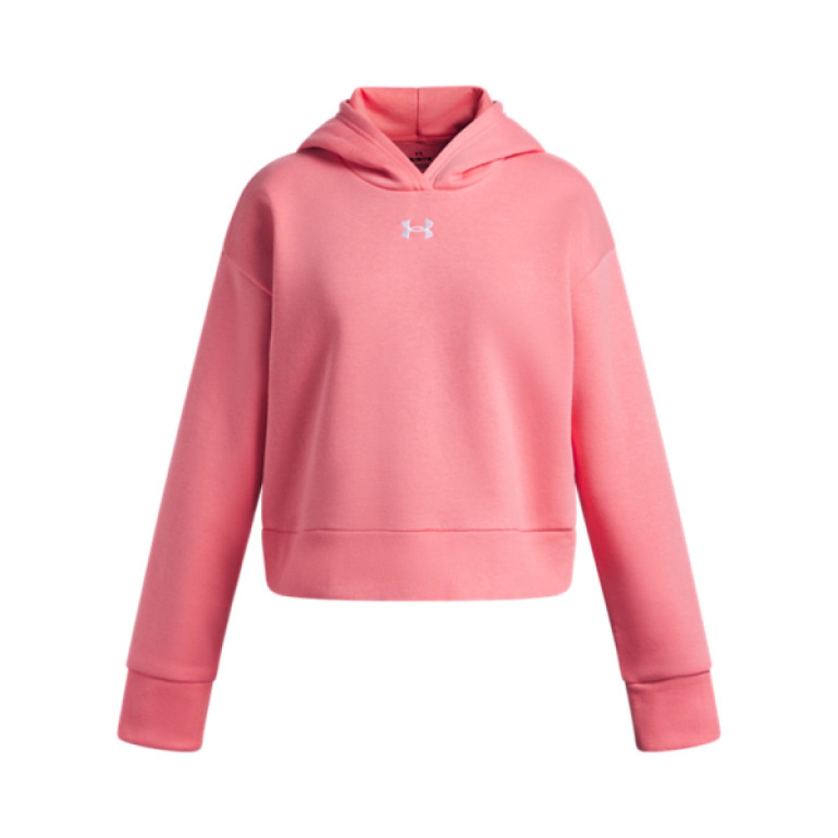 Dziewczęca bluza dresowa nierozpinana z kapturem Under Armour UA Rival Fleece Hoodie - różowa