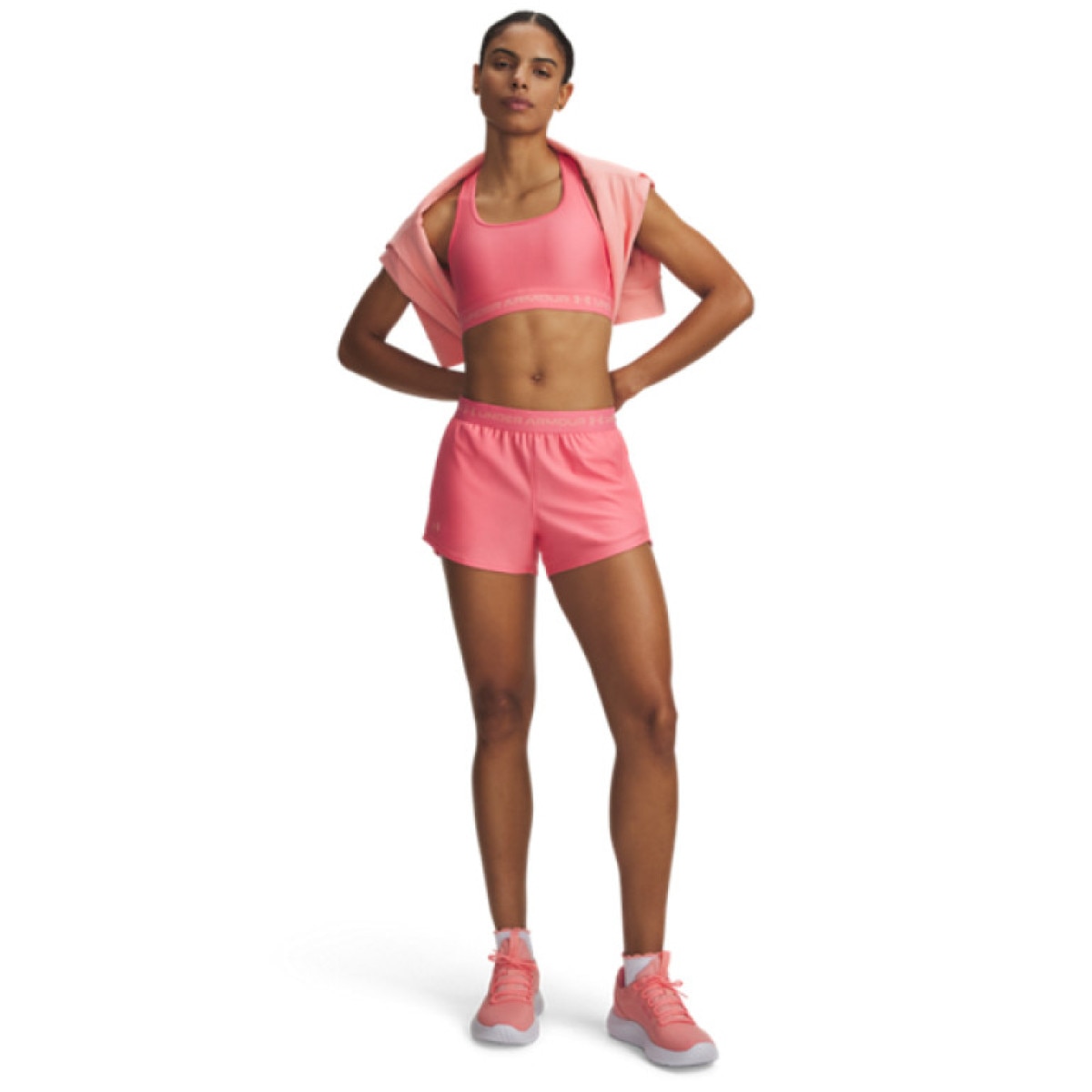 Damskie spodenki treningowe Under Armour Tech Play Up Shorts - różowe
