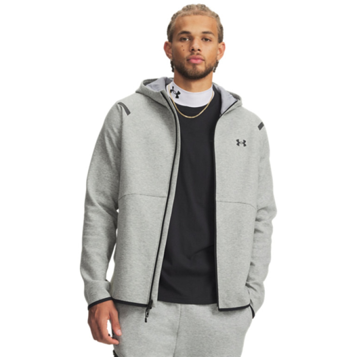 Męska bluza dresowa rozpinana z kapturem Under Armour UA Unstoppable Fleece Full-Zip - szara