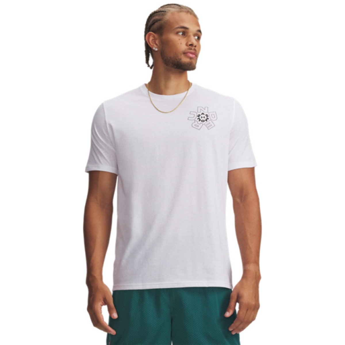 Męski t-shirt z nadrukiem Under Armour UA M Radial WM SS - biały