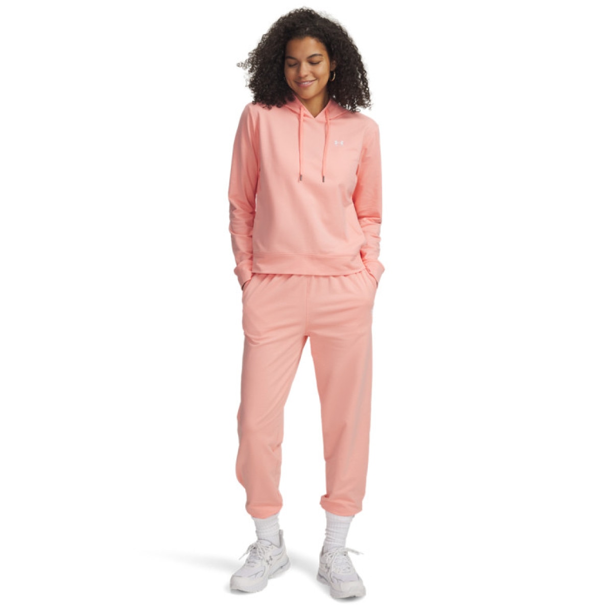 Damskie spodnie dresowe joggery Under Armour Sport Terry Jogger - różowe