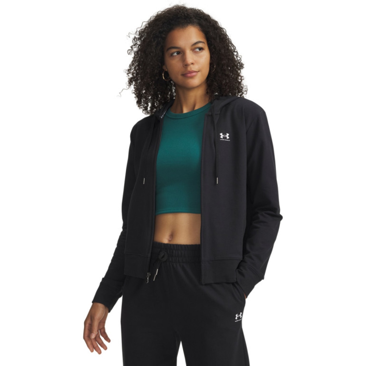 Damska bluza rozpinana z kapturem Under Armour Sport Terry FZ - czarna