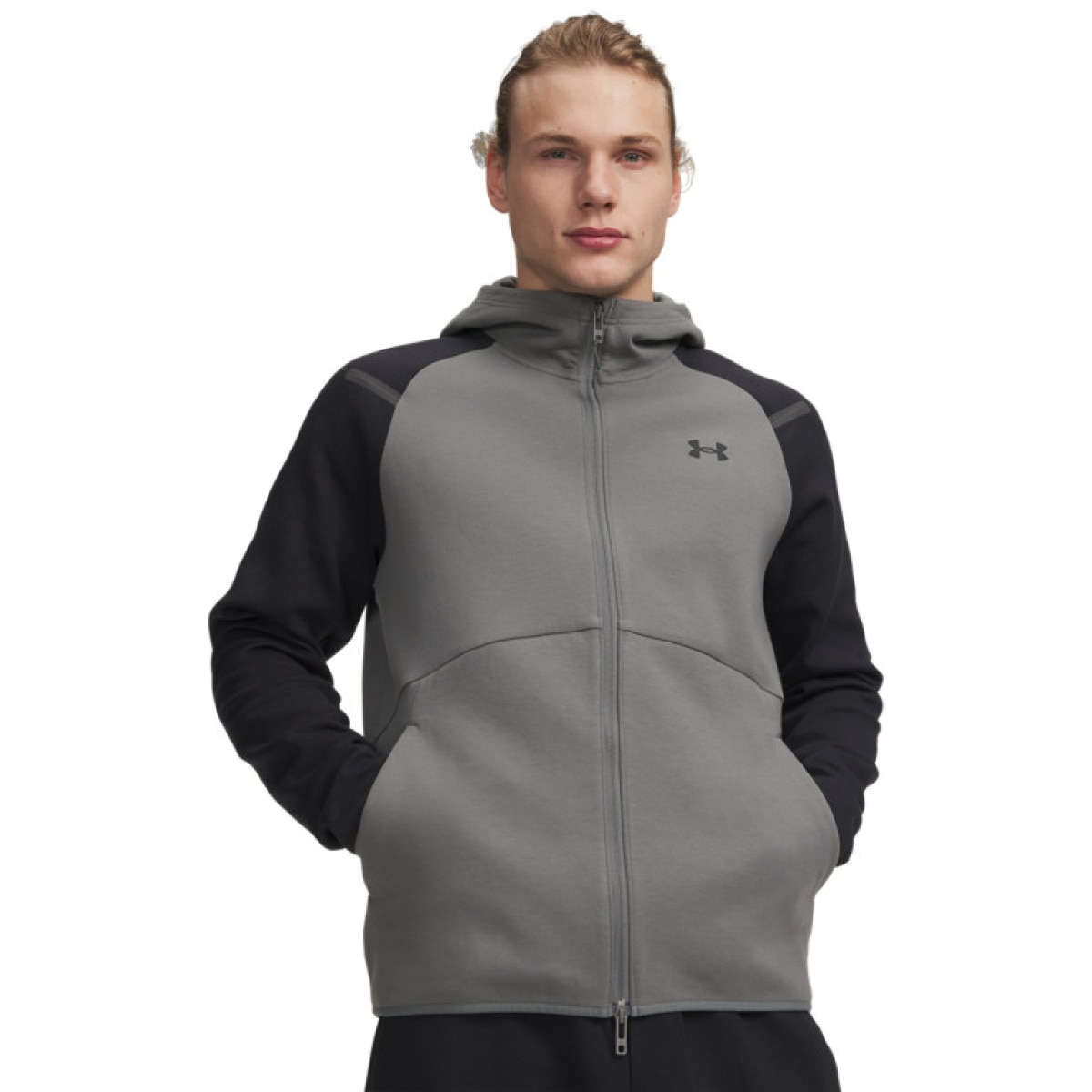 Męska bluza dresowa rozpinana z kapturem Under Armour UA Unstoppable Fleece Full-Zip - szara