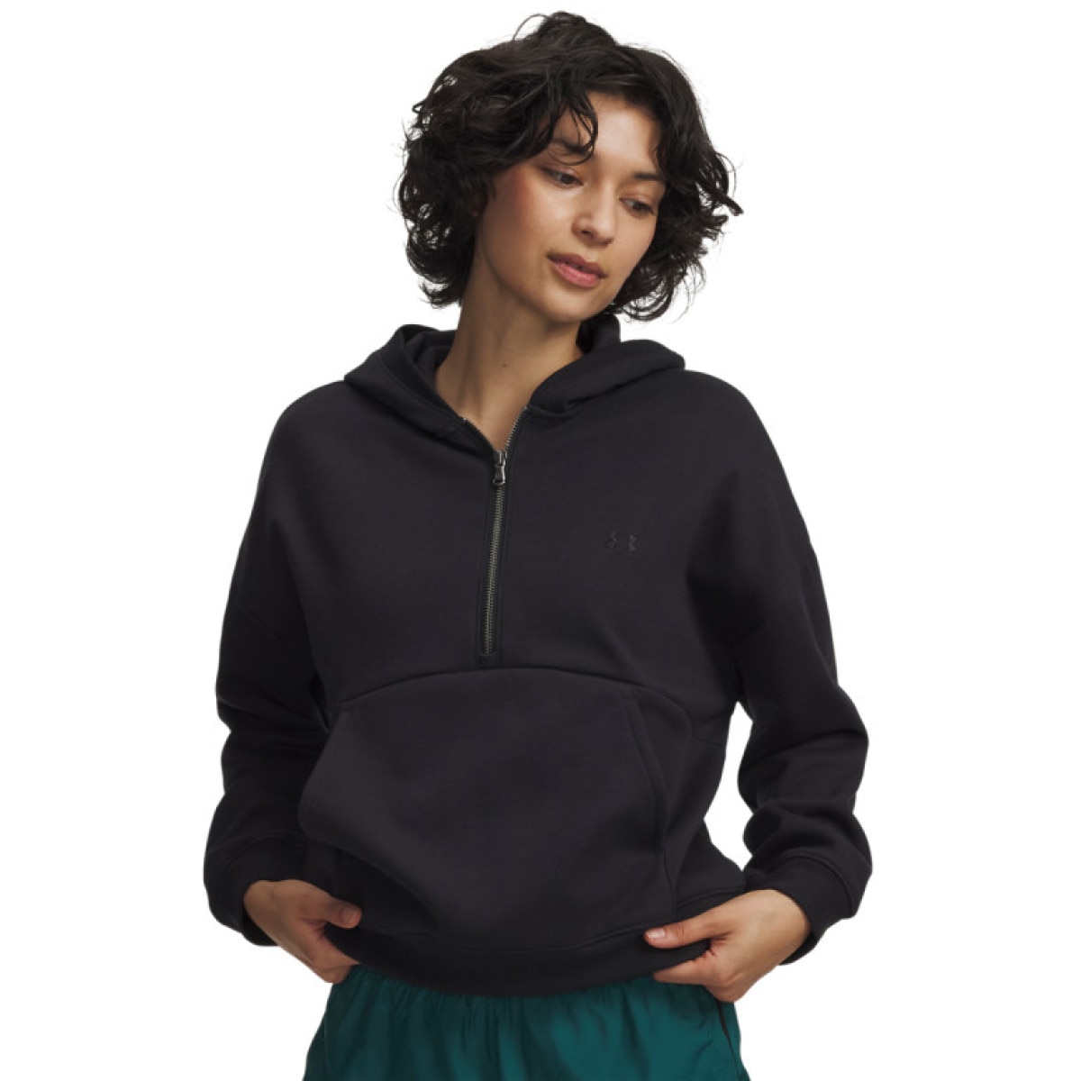 Damska bluza nierozpinana z kapturem Under Armour UA Icon Fleece HZ Hoodie - czarna