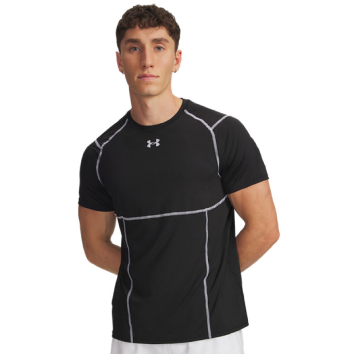 Męska koszulka treningowa Under Armour UA HG Elite Fitted SS - czarna
