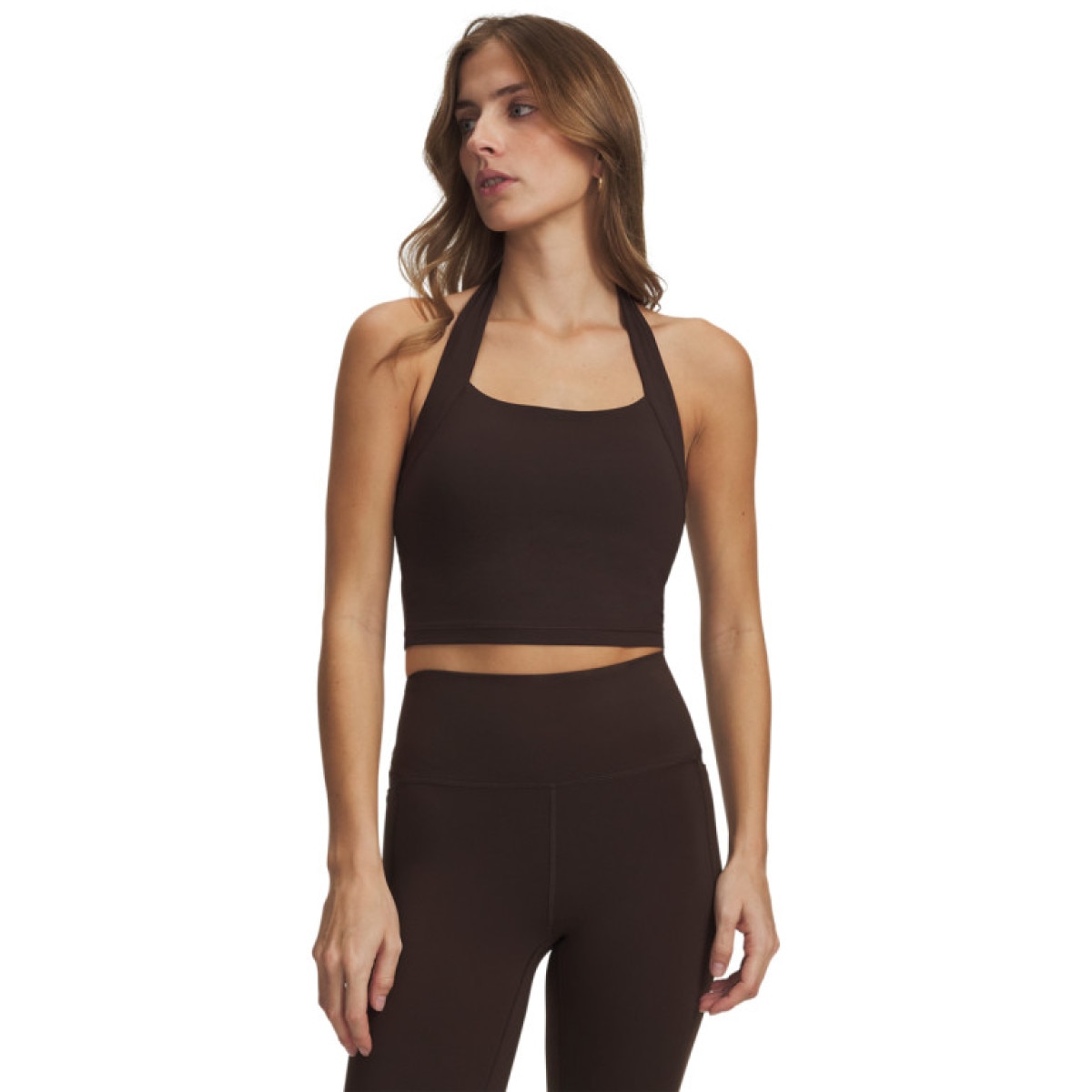 Damski top treningowy Under Armour Meridian Halter Tank - brązowy