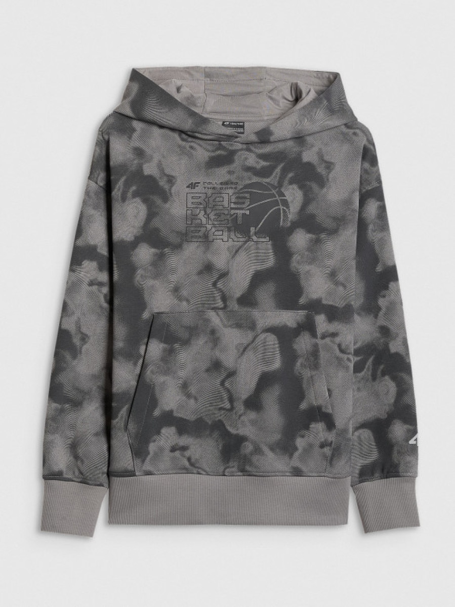 Chłopięca bluza dresowa nierozpinana z kapturem 4F 4FJWSS26TSWSM2321 - multikolor