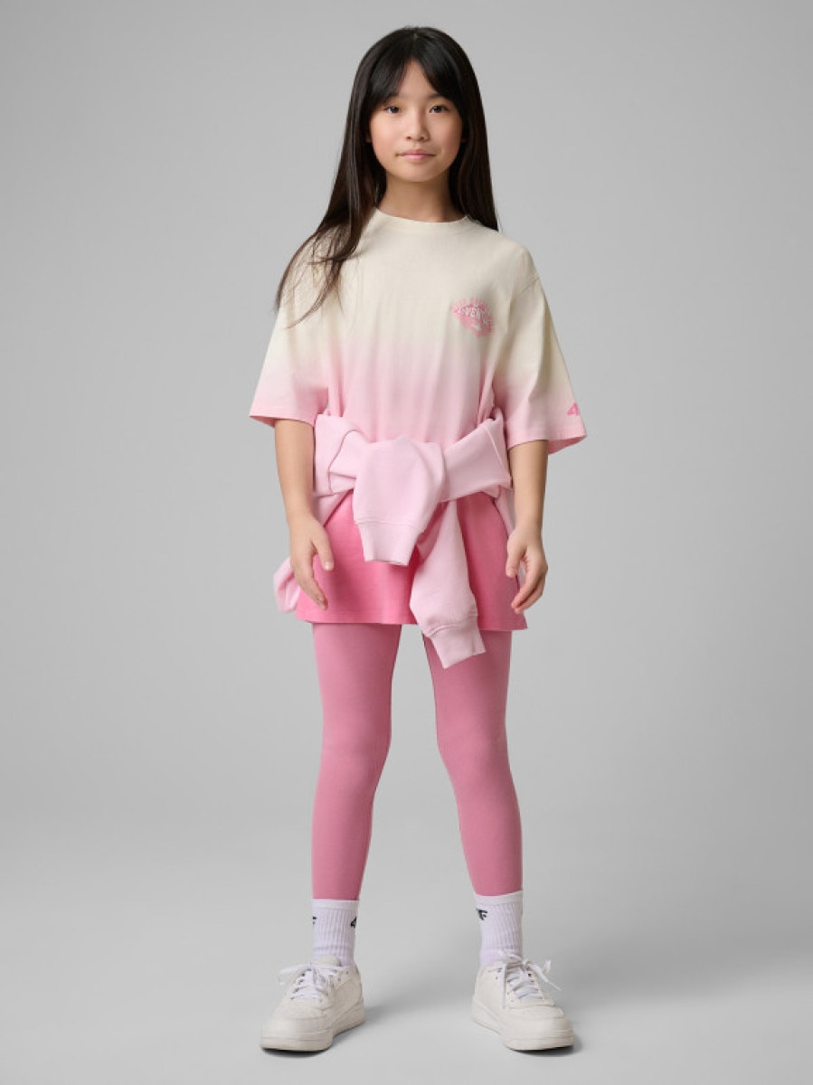 Dziewczęce legginsy 4F 4FJWSS26TTIGF270 - różowe