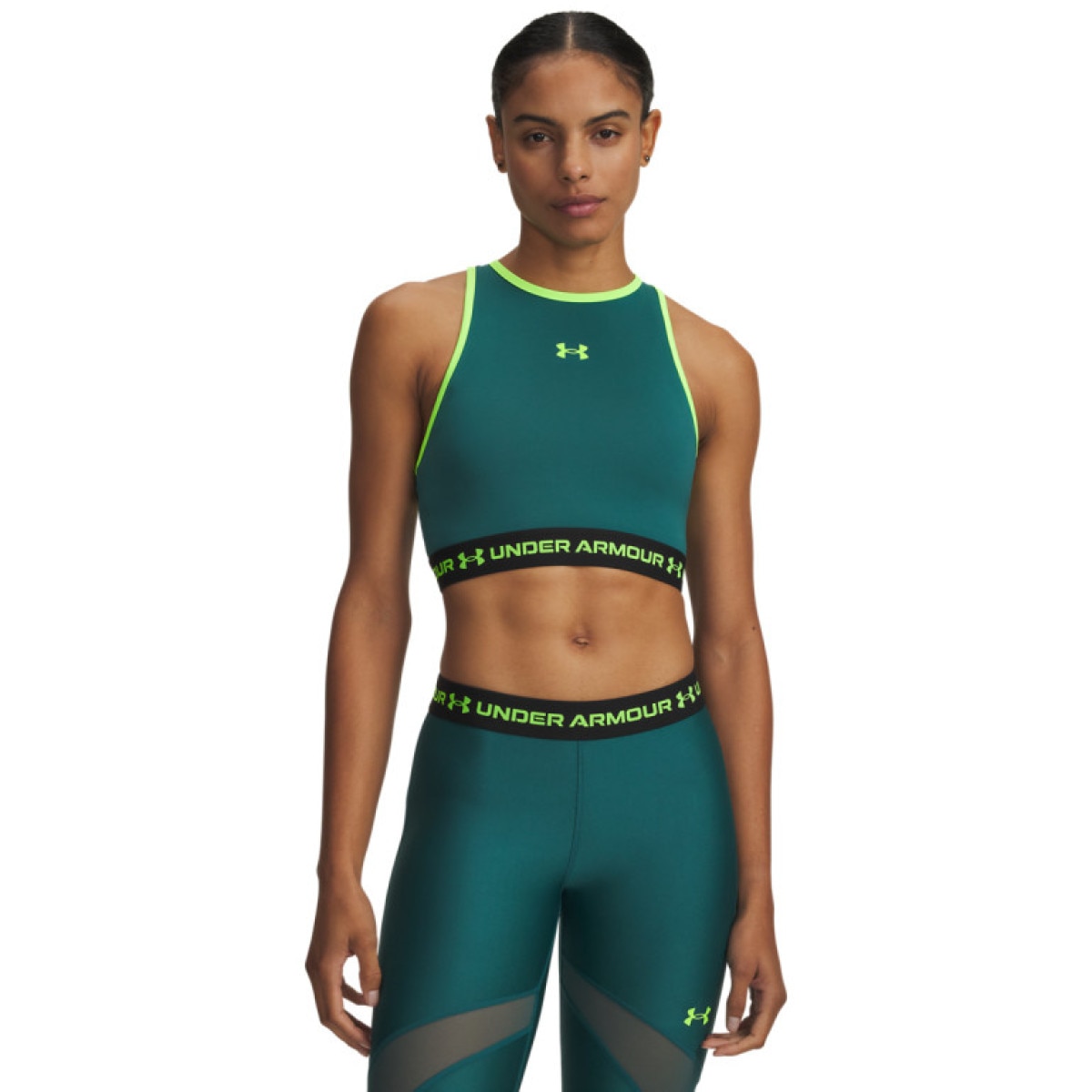 Damski top treningowy Under Armour HeatGear Mesh Tank - zielony