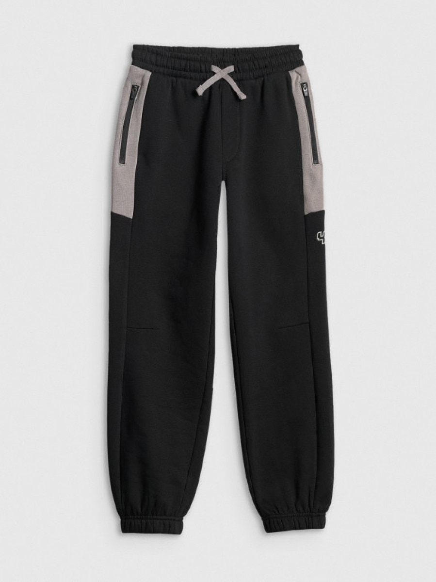 Chłopięce spodnie dresowe 4F 4FJRSS26TTROM1874 - czarne