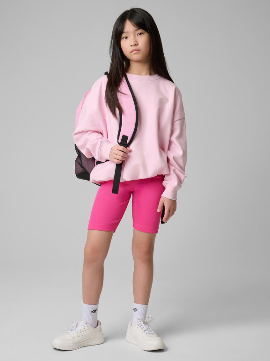 Dziewczęce legginsy kolarki treningowe 4F 4FJWSS26TSTIF024 - różowe