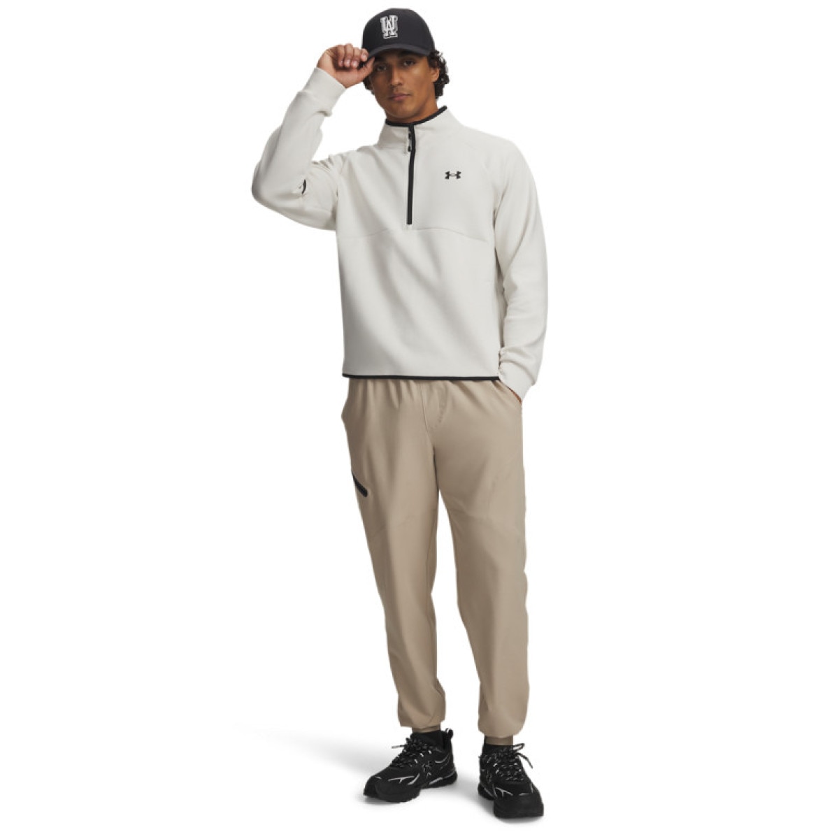 Męskie spodnie treningowe Under Armour UA Unstoppable Joggers - beżowe