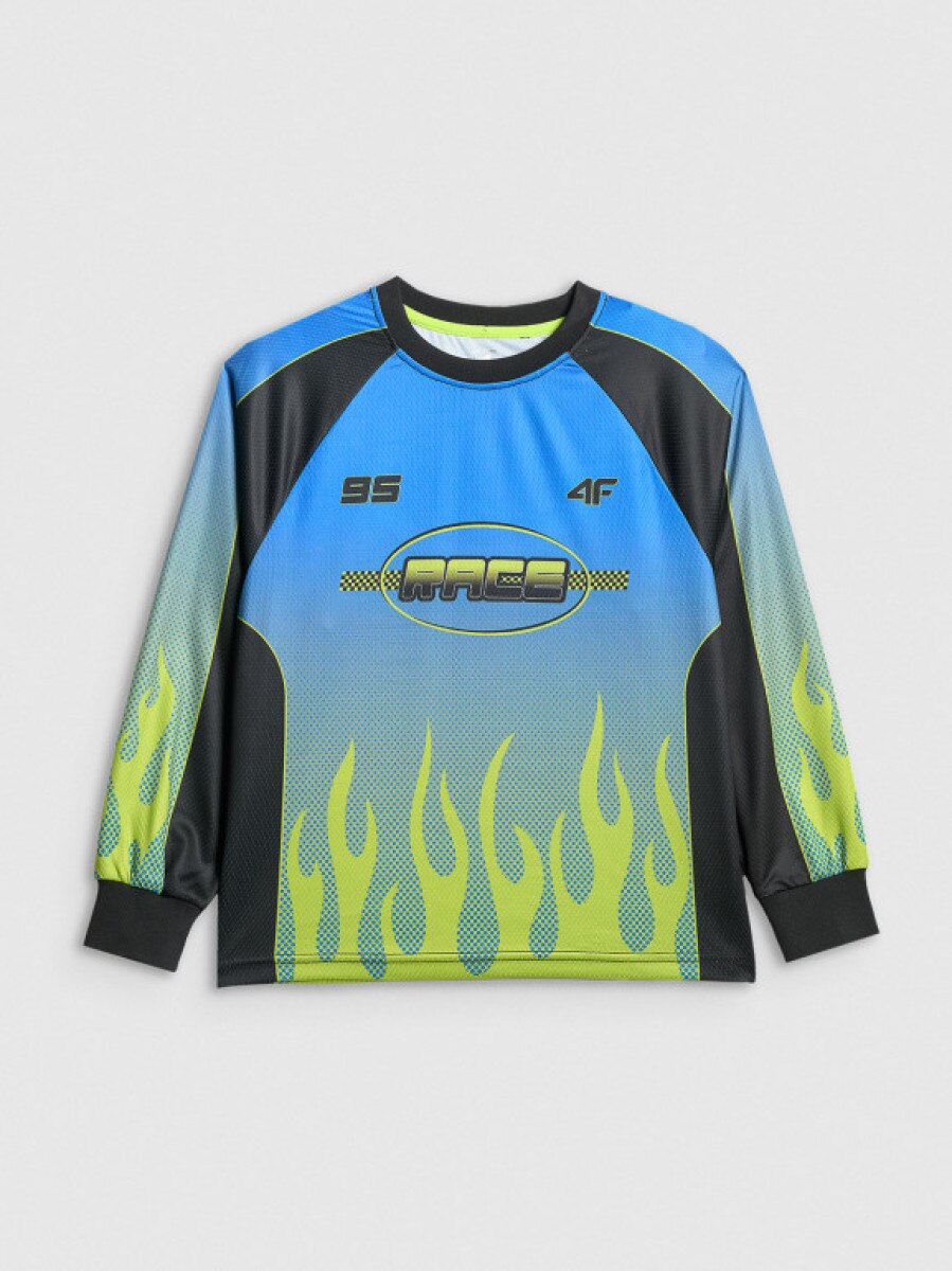 Chłopięcy longsleeve treningowy 4F 4FJRSS26TLONM663 - multikolor