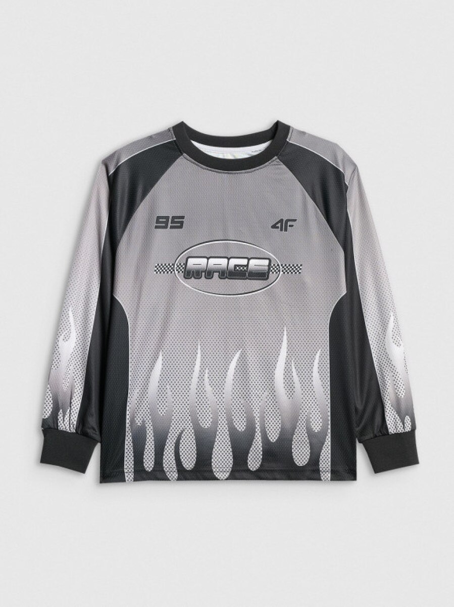 Chłopięcy longsleeve treningowy 4F 4FJRSS26TLONM663 - multikolor