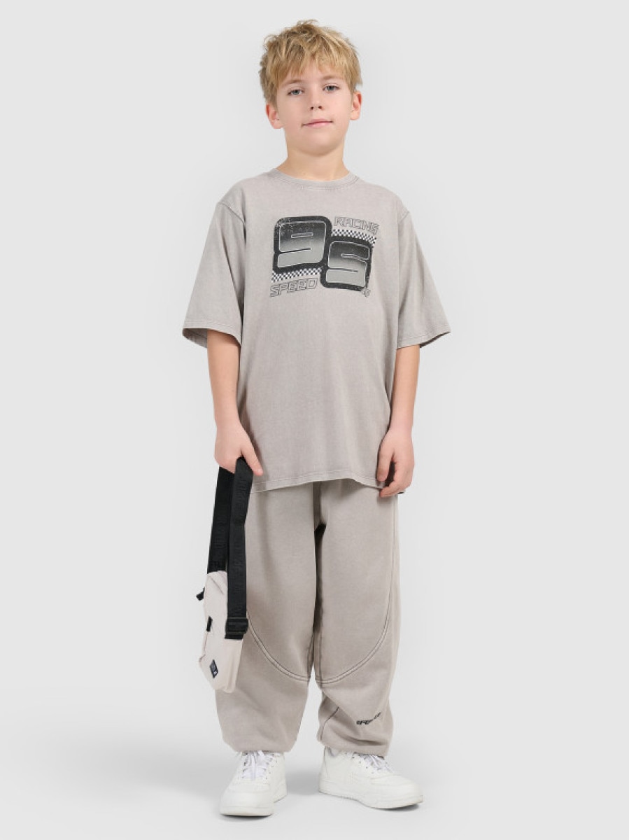 Chłopięce spodnie dresowe joggery 4F 4FJRSS26TTROM1872 - szare