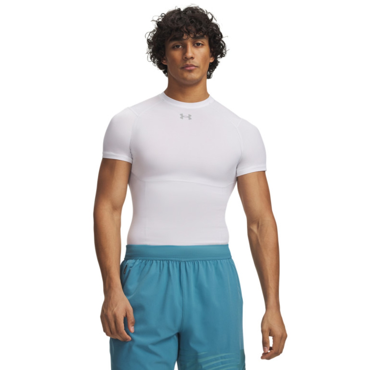 Męska koszulka treningowa Under Armour UA HeatGear Elite Comp SS - biała