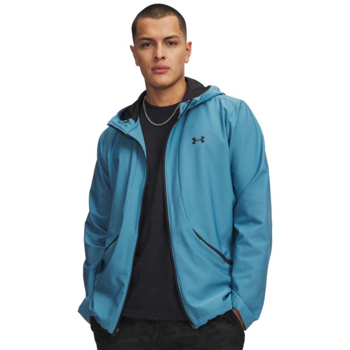 Męska kurtka z kapturem Under Armour UA Unstoppable Woven Jacket - niebieska