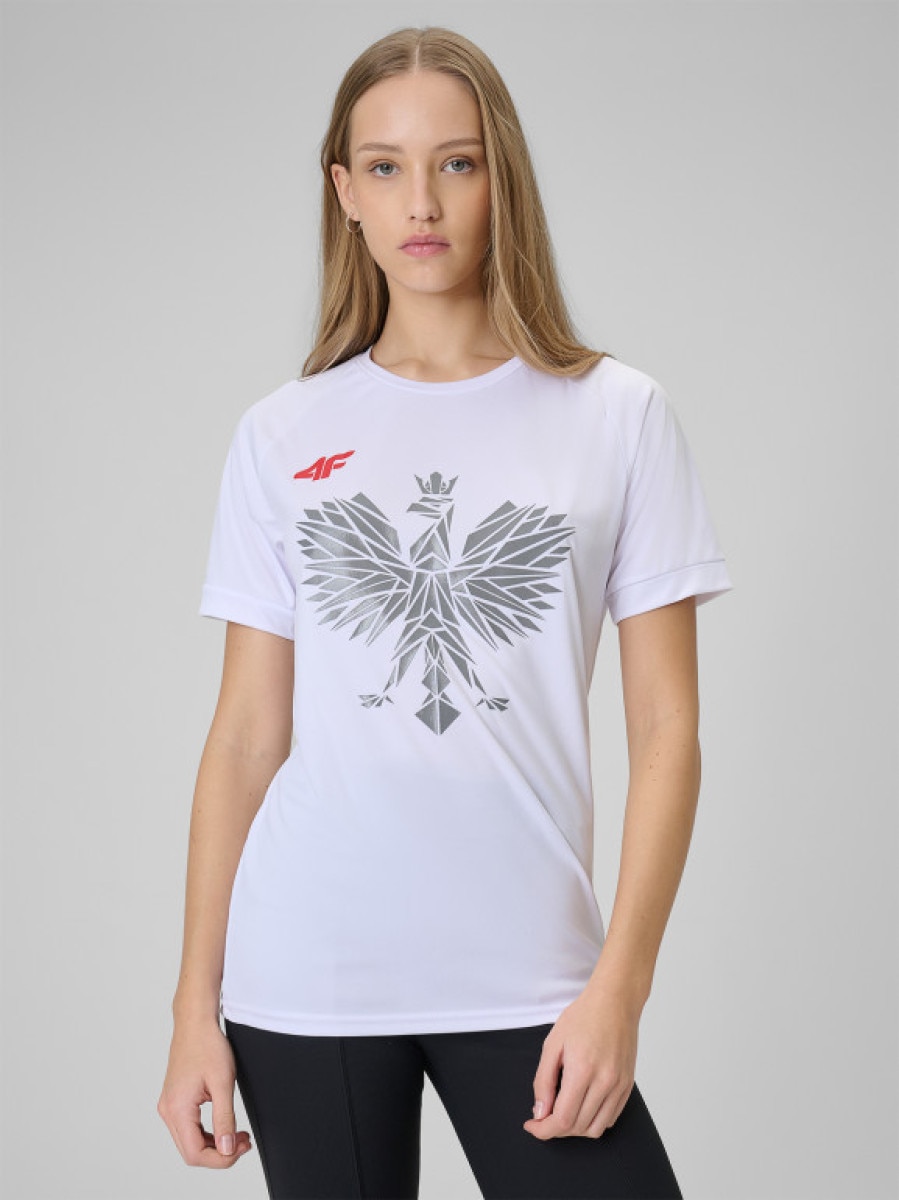 Koszulka kibica uniseks 4F 4FRSS26TFTSM2725 - biała