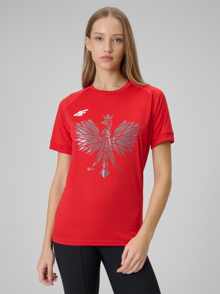 Koszulka kibica uniseks 4F 4FRSS26TFTSM2725 - czerwona