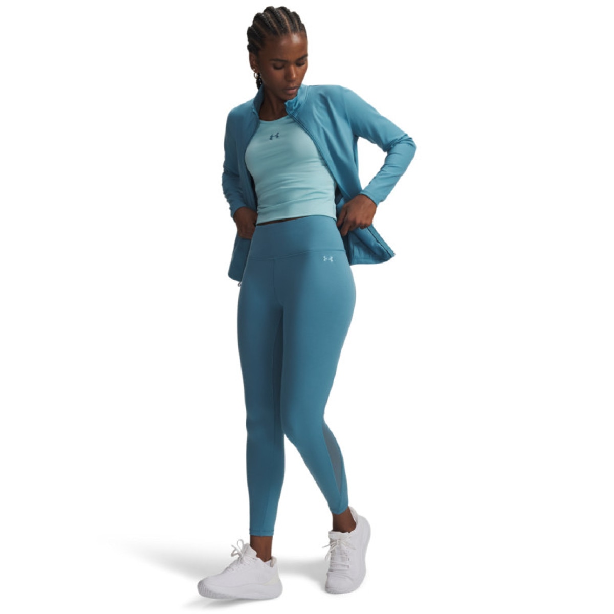 Damskie legginsy treningowe Under Armour Motion Mesh Ankle Legging - niebieskie