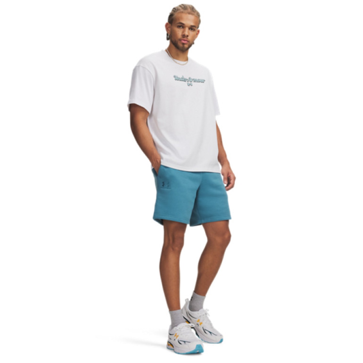 Męskie spodenki dresowe Under Armour UA Icon Fleece Short - niebieskie