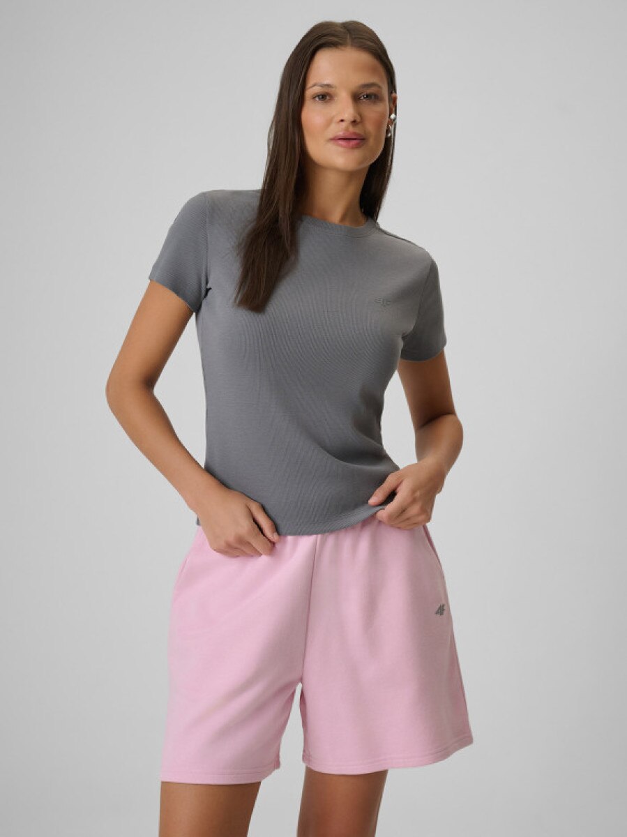 Damski t-shirt basic 4F 4FRSS26TTSHF3629 - szary