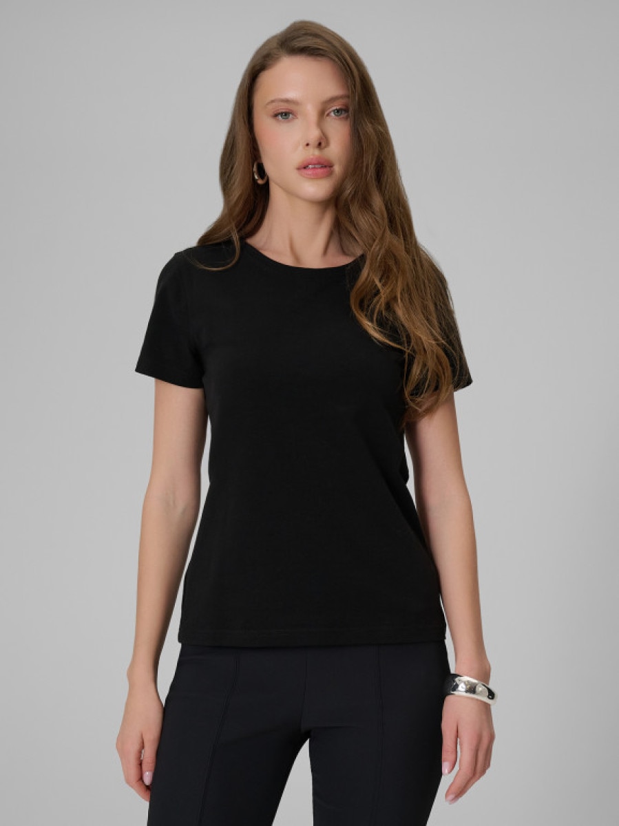 Damski t-shirt slim 4F 4FRSS26TTSHF3628 - czarny