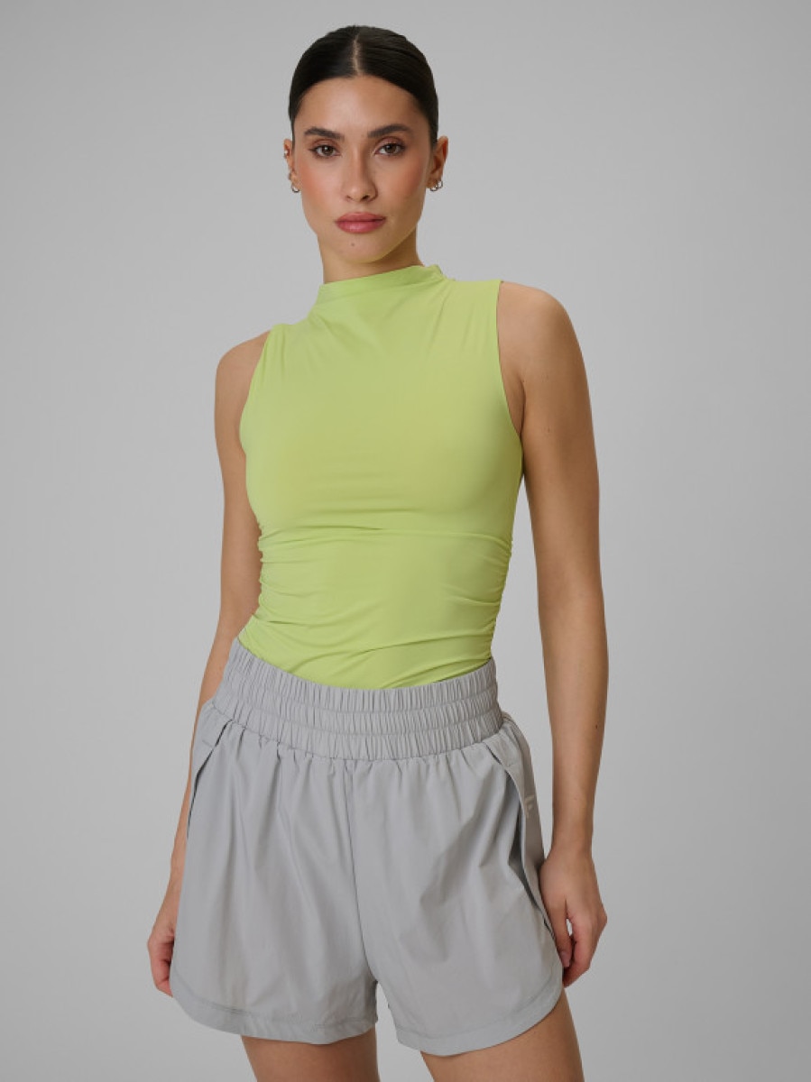 Damski top treningowy 4F 4FWSS26TFSLF0749 - zielony