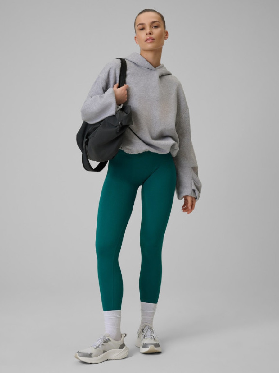 Damskie legginsy treningowe 4F 4FWSS26TFTIF420 - turkusowe