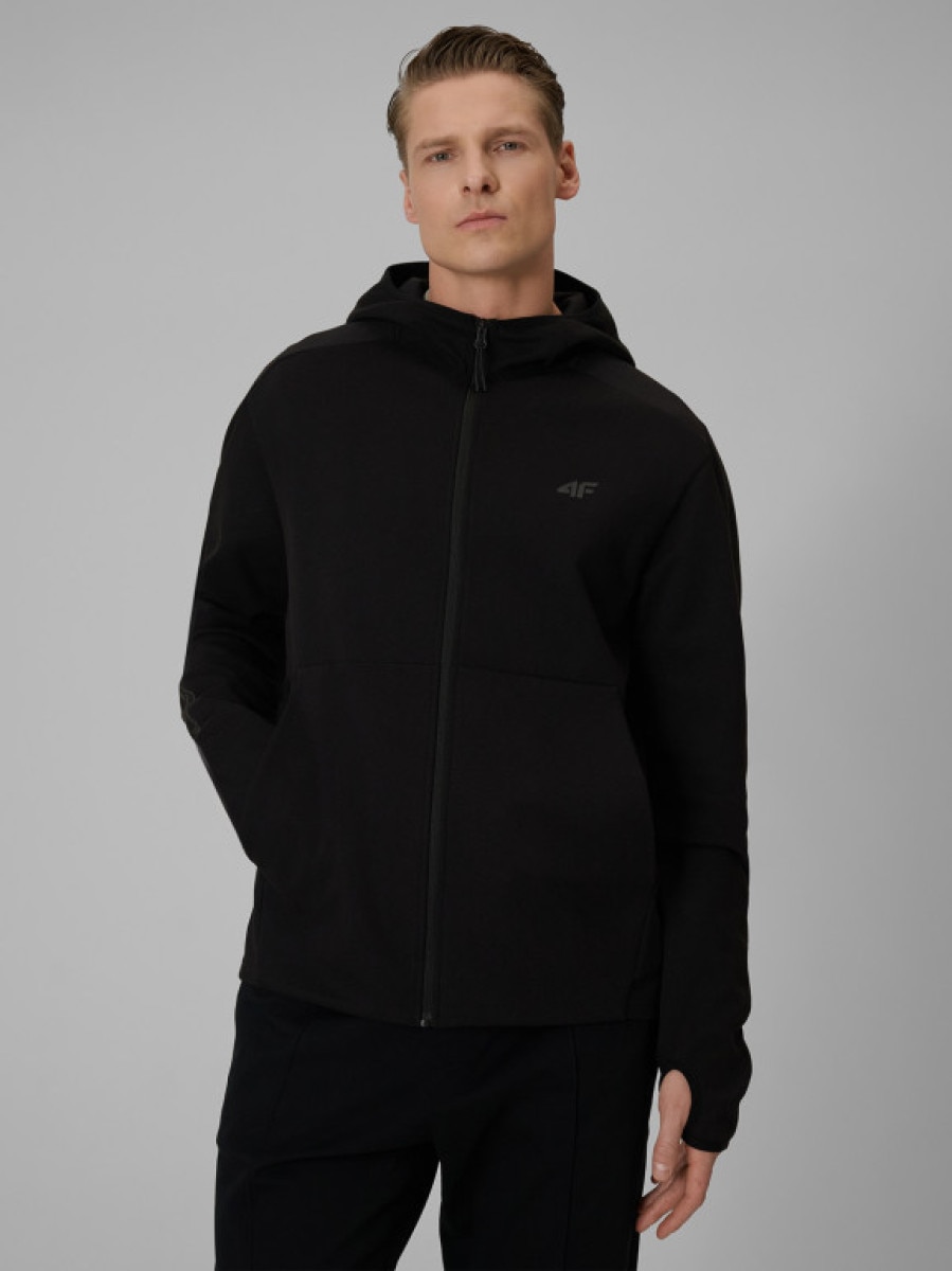 Męska bluza dresowa z kapturem 4F 4FWSS26TSWSM2130 - czarna