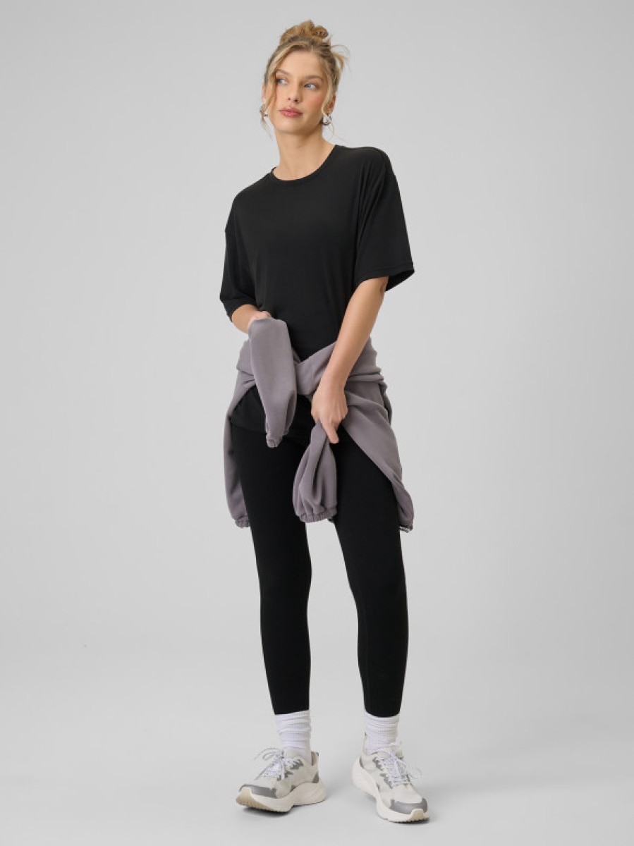 Damskie legginsy dzianinowe 4F 4FRSS26TTIGF324 - czarne