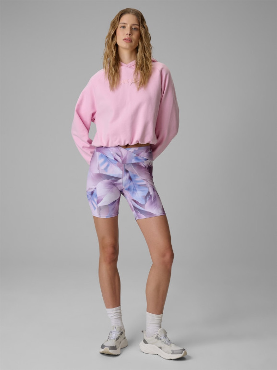 Damskie legginsy krótkie z nadrukiem 4F 4FWSS26TSTIF018 - multikolor