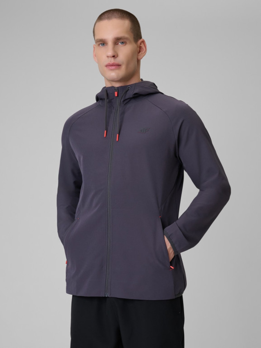 Męska bluza treningowa z kapturem 4F 4FRSS26TFSWM0957 - szara
