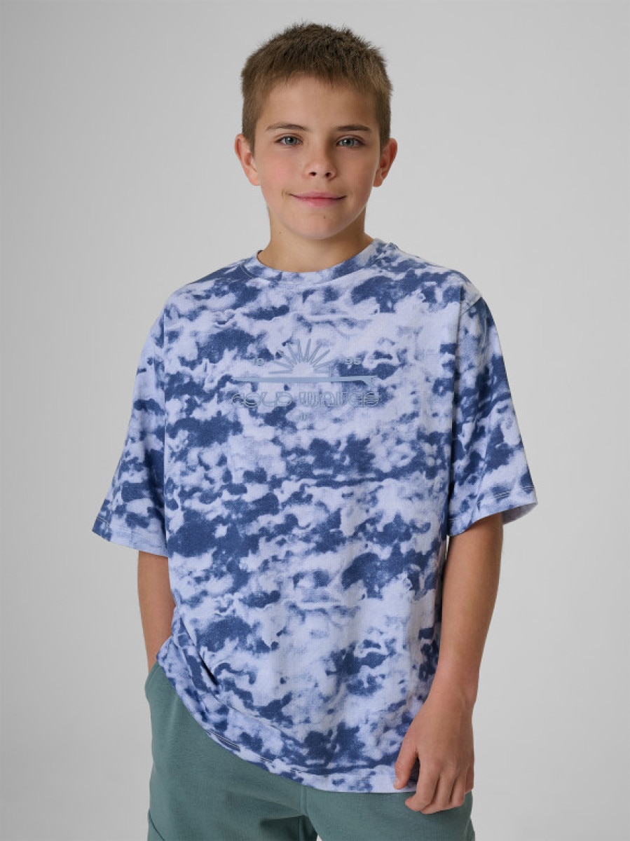 Chłopięcy t-shirt z nadrukiem 4F 4FJRSS26TTSHM4281 - multikolor
