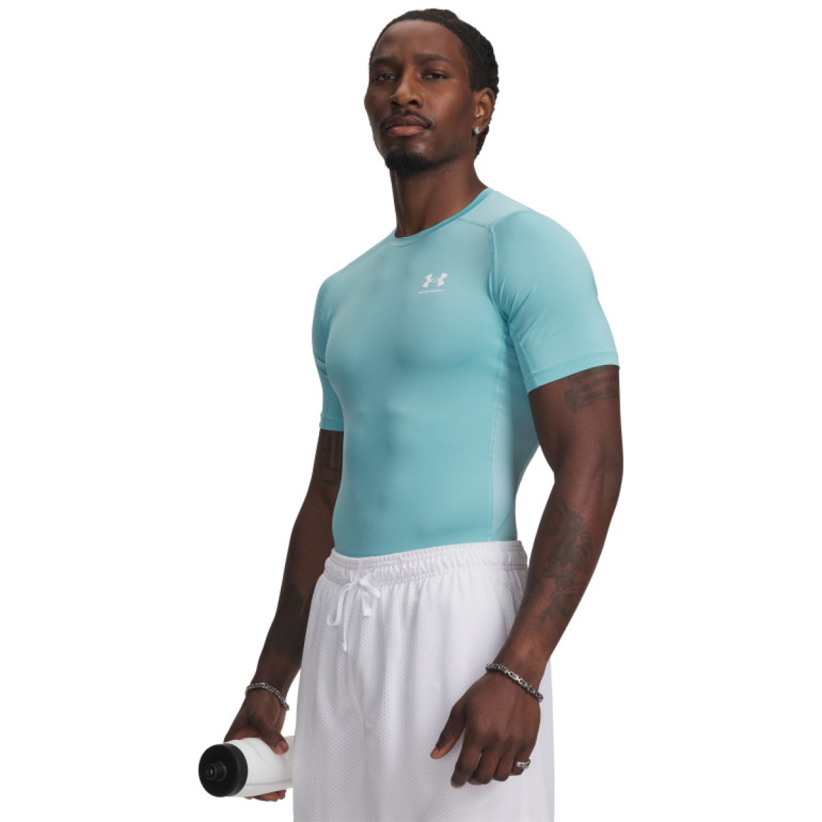 Męska koszulka treningowa UNDER ARMOUR UA HG Armour Comp SS - niebieska