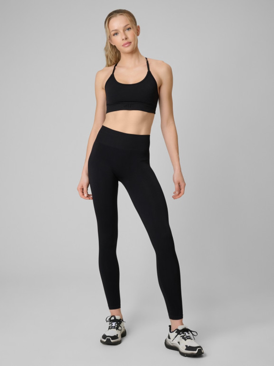 Damskie legginsy treningowe 4F 4FRSS26TFTIF531 - czarne