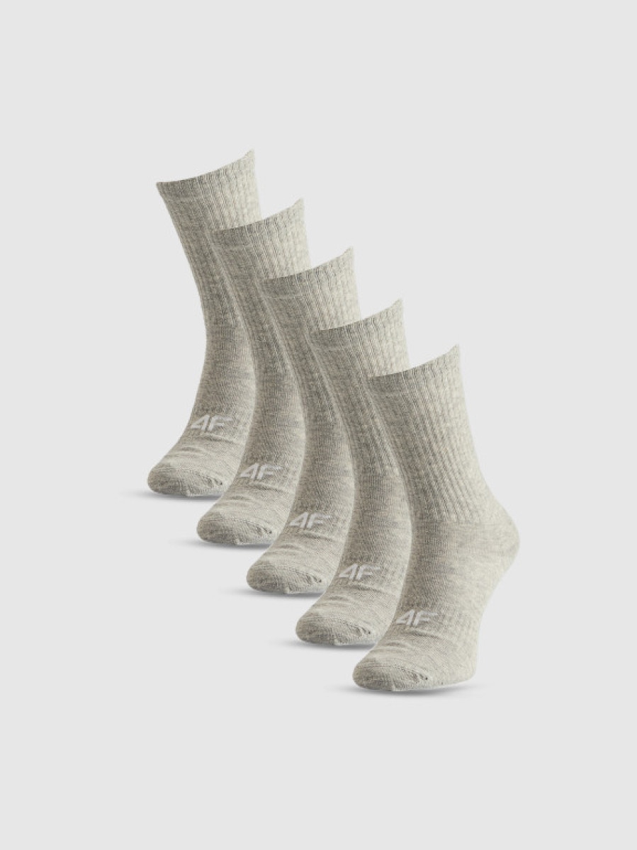 Damskie skarpetki stopki (5-pack) 4FRSS26USOCF0832 - szare