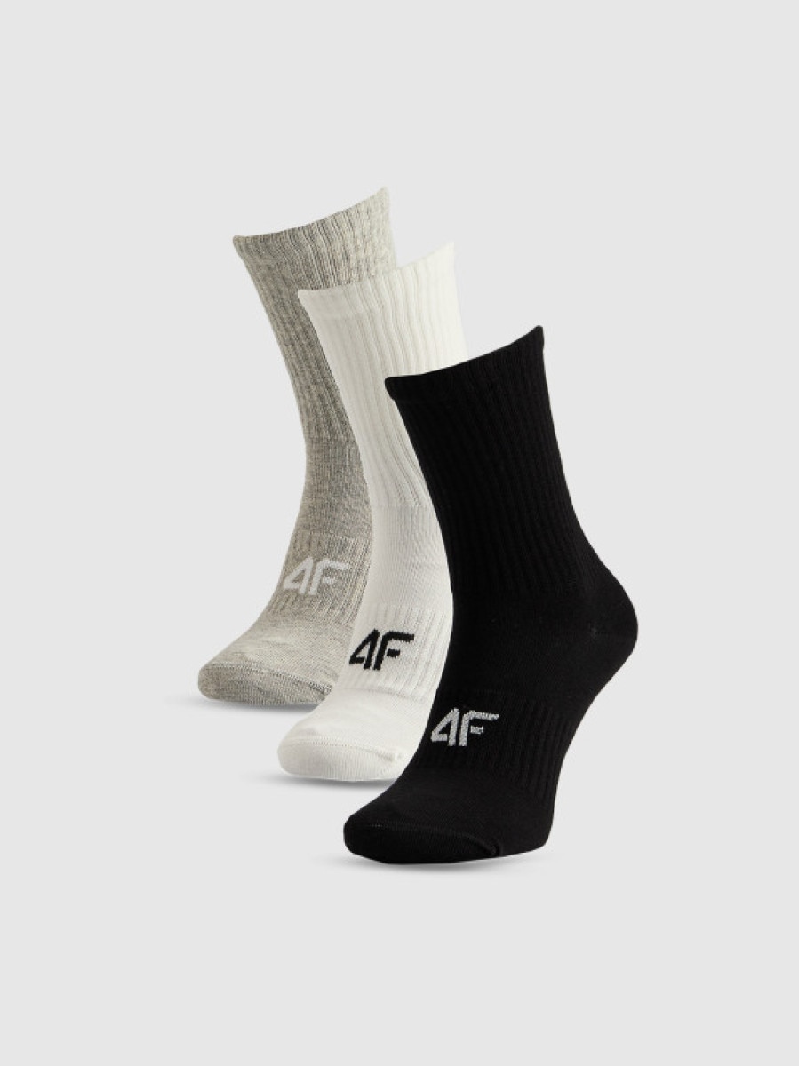 Damskie skarpetki wysokie (3-pack) 4F 4FRSS26USOCF0831 - multikolor — rozmiar 35-38