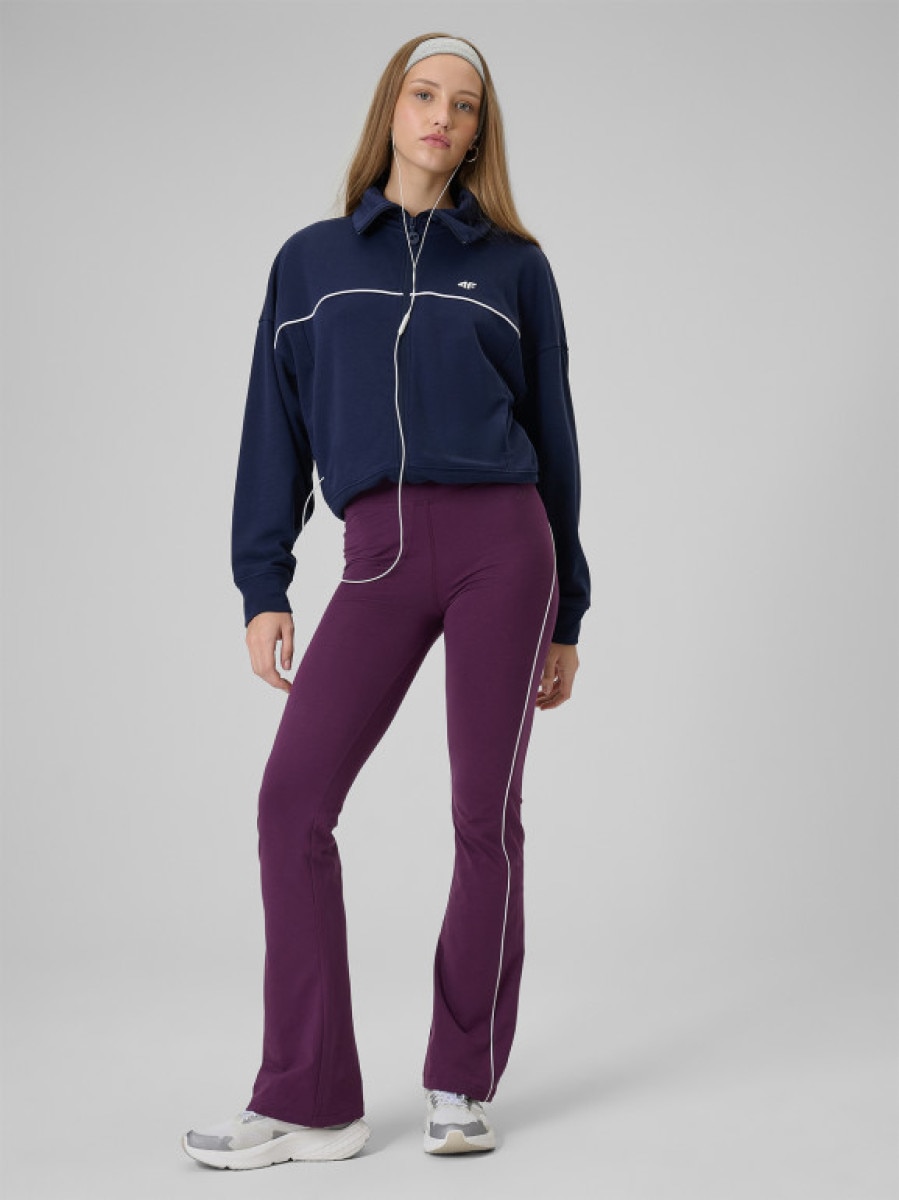 Damskie legginsy z rozszerzanymi nogawkami 4F 4FWSS26TTIGF260 - fioletowe