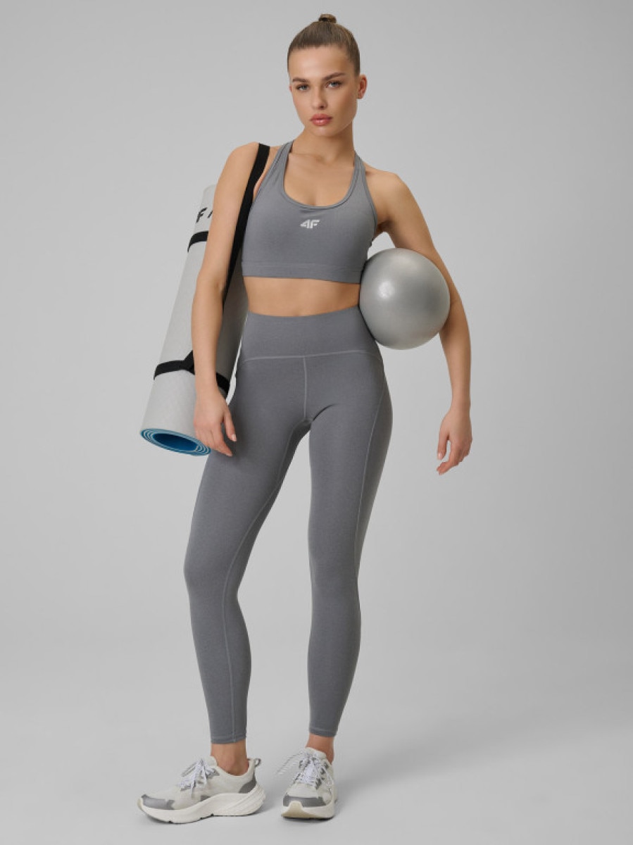 Damskie legginsy treningowe 4F 4FRSS26TFTIF499 - szare