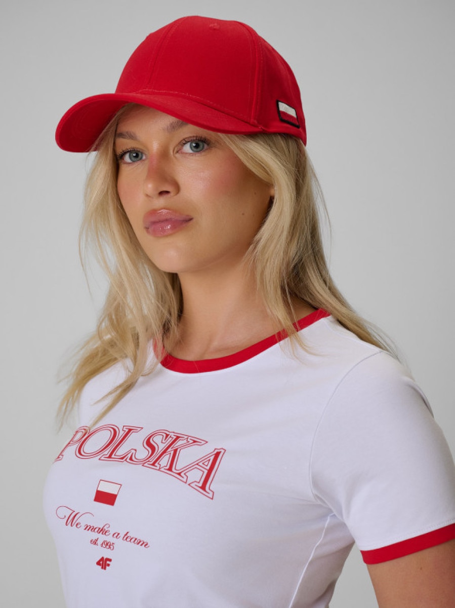 Czapka z daszkiem kibica 4F 4FRSS26ACABU591 - czerwona