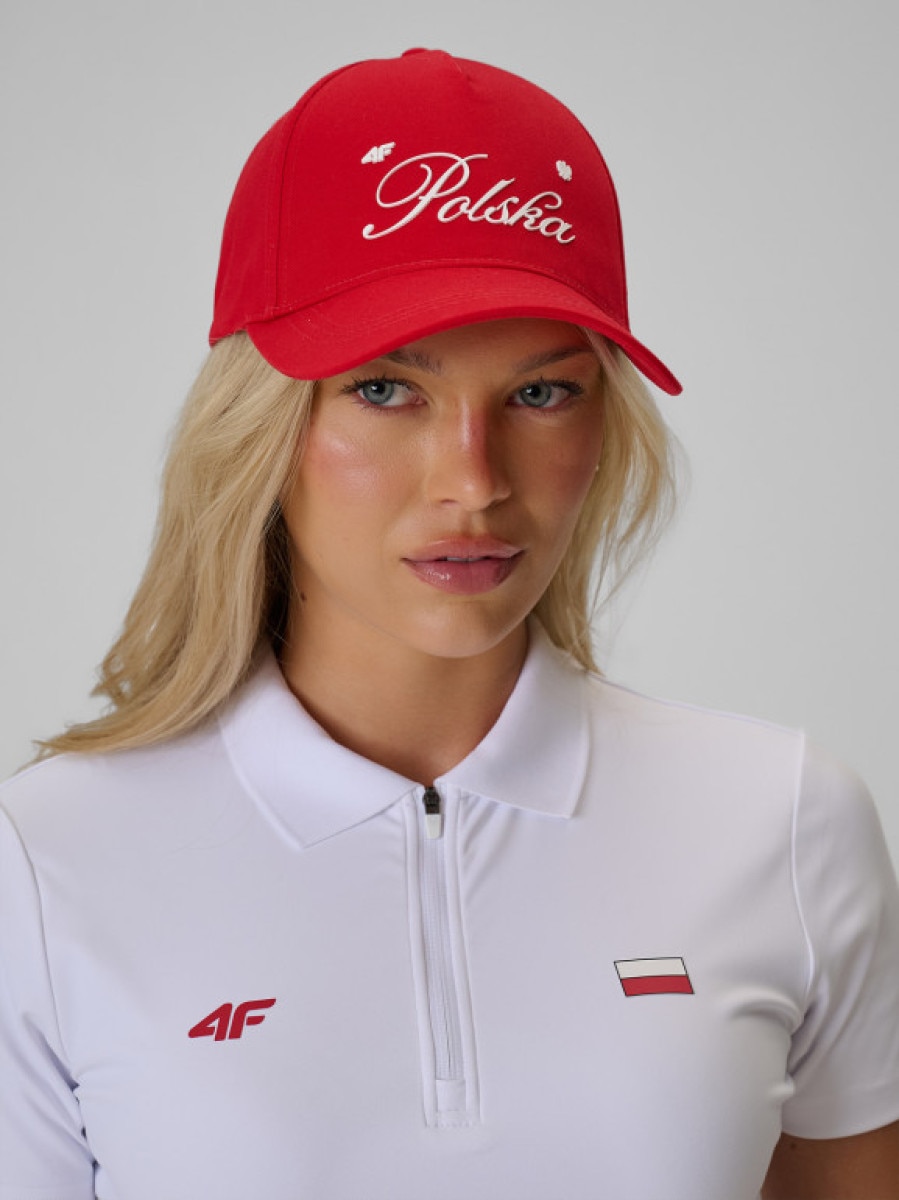 Czapka z daszkiem kibica 4F 4FRSS26ACABF0711 - czerwone