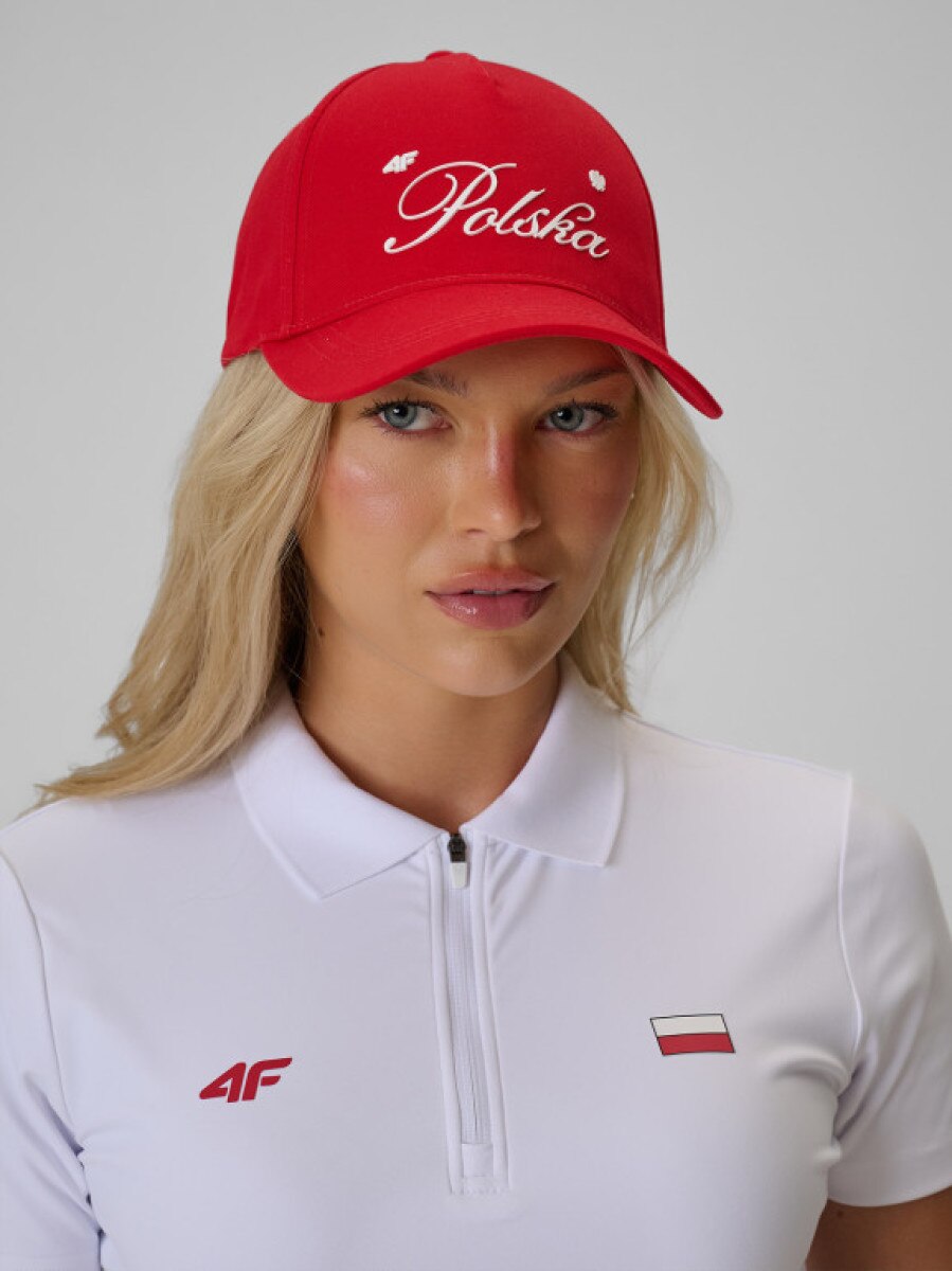 Czapka z daszkiem kibica 4F 4FRSS26ACABF0711 - czerwone