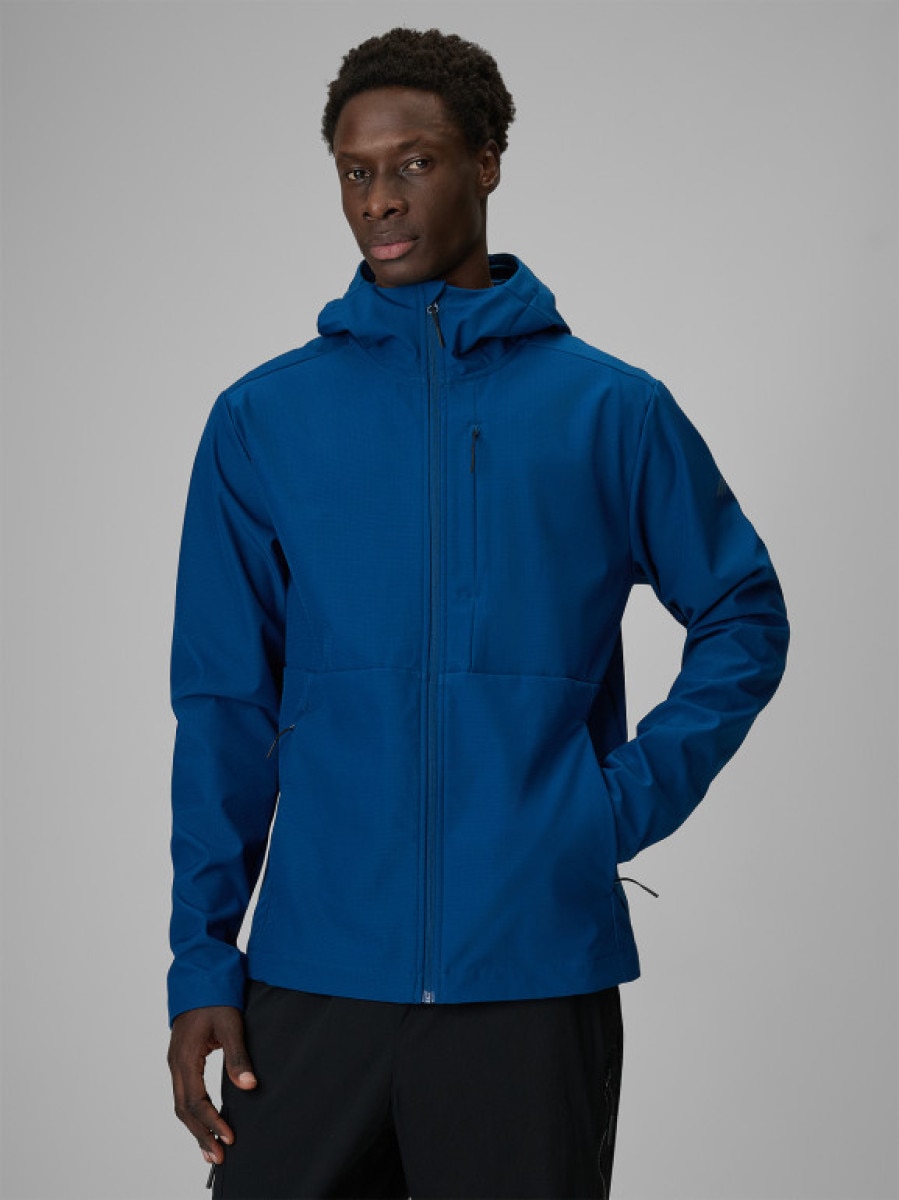 Męska kurtka przejściowa softshell 4F 4FRSS26TSOFM664 - niebieska