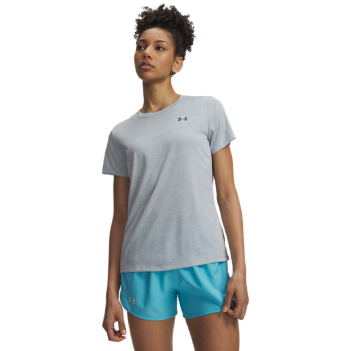 Damska koszulka treningowa Under Armour Tech SSC- Twist - niebieska