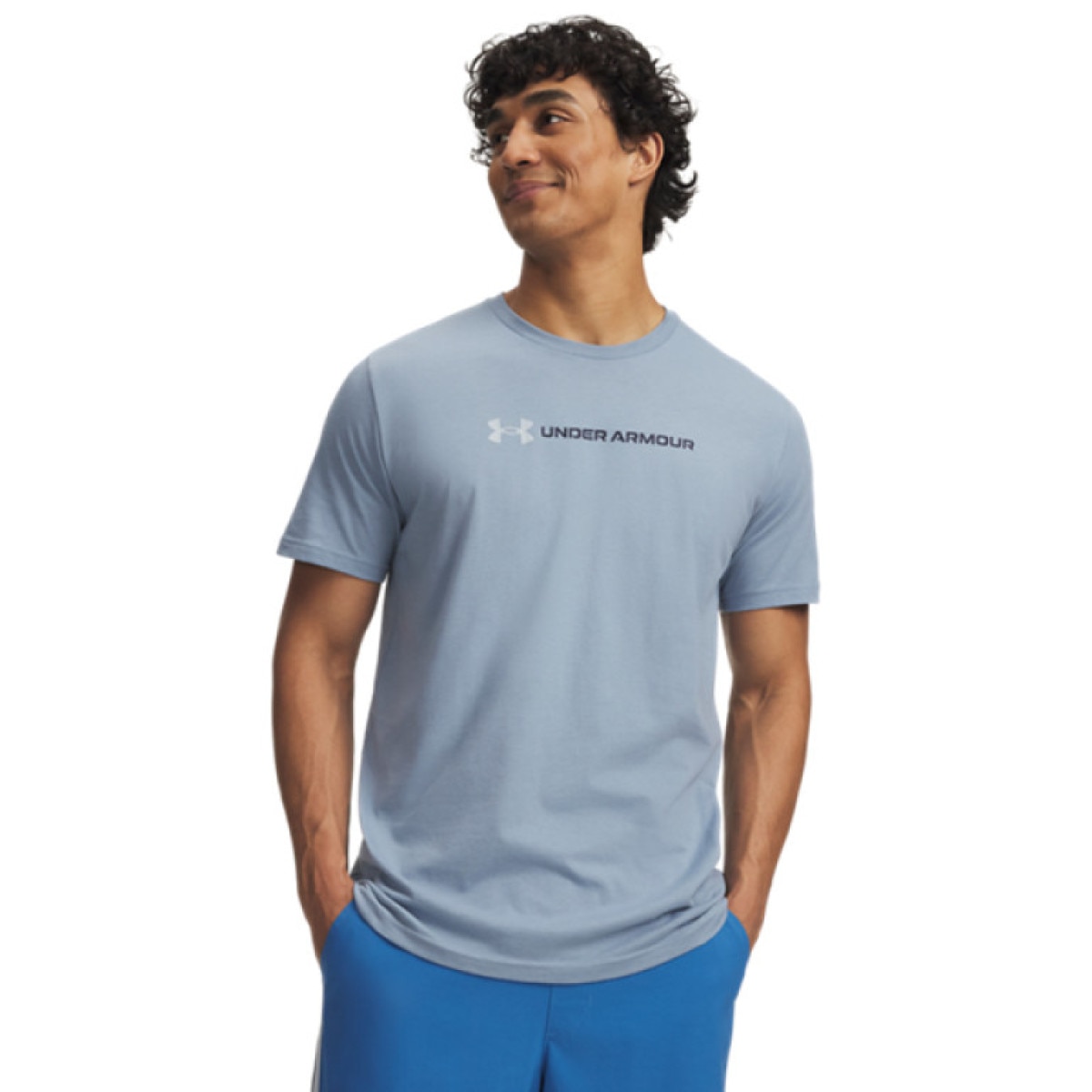 Męska koszulka z krótkim rękawem Under Armour UA M LOGO WM SS - niebieska
