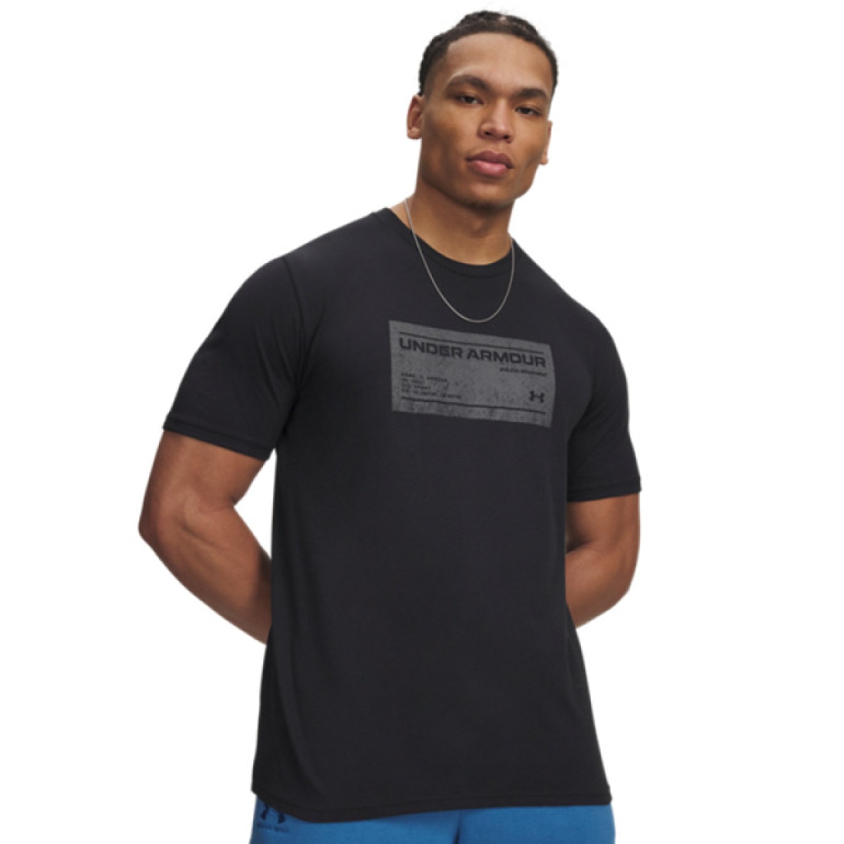 Męska koszulka z krótkim rękawem Under Armour UA M BOX WM LABEL SS - czarna