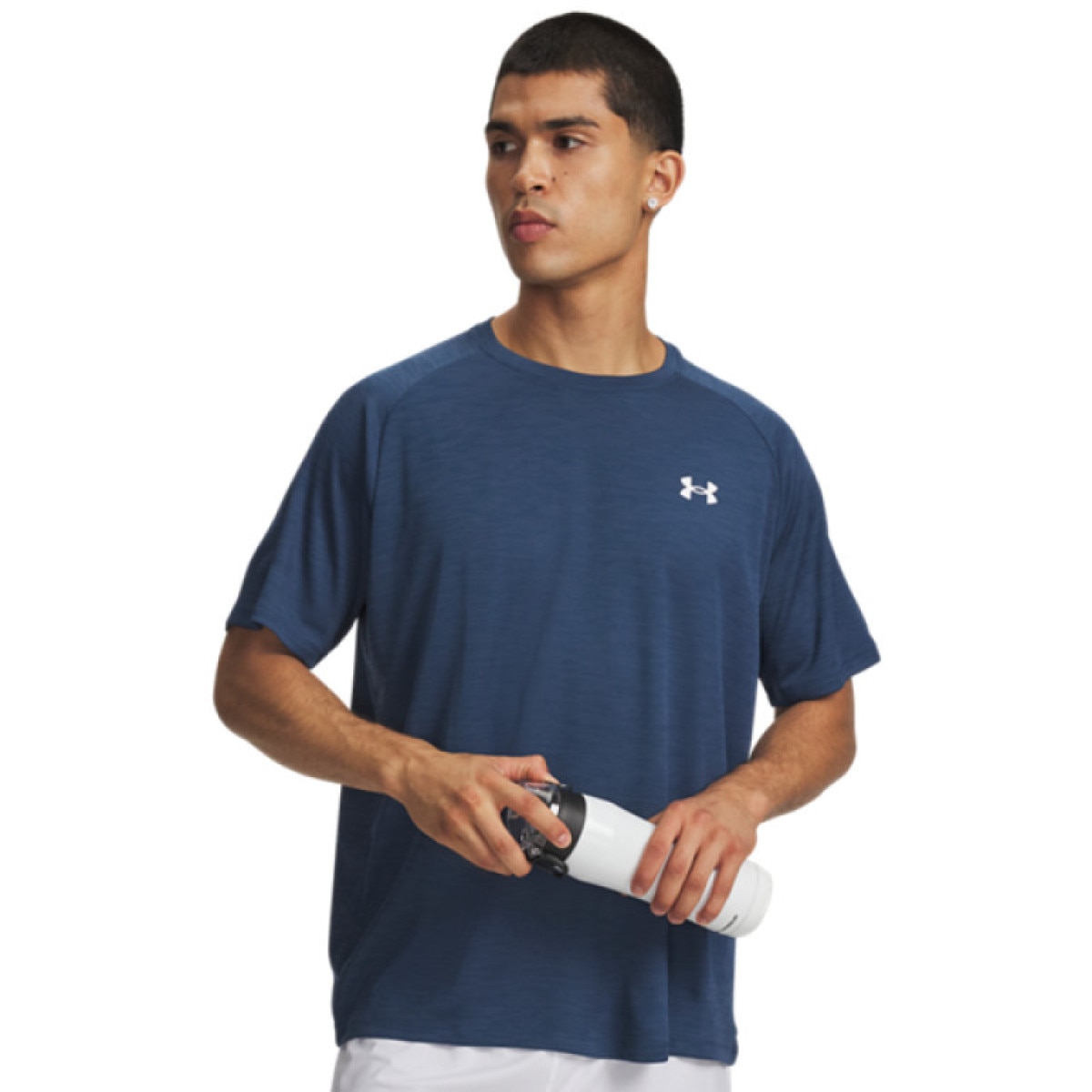 Męska koszulka treningowa Under Armour UA Tech Textured SS - granatowa